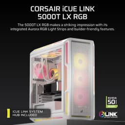 CORSAIR CASE FRAME 5000D RS ARGB (4XRS140 ARGB) MID-TOWER CASE, WHITE