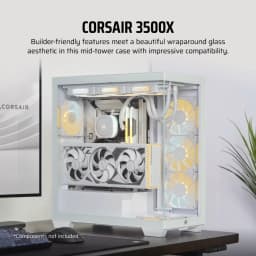 CORSAIR CASE 3500X TEMPERED GLASS MID-TOWER, WHITE