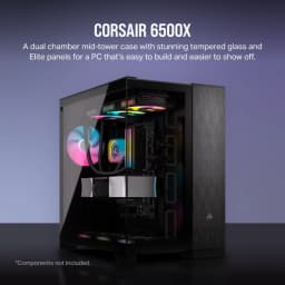 CORSAIR CASE 6500X TEMPERED GLASS MID-TOWER, BLACK/OBSIDIAN ALUMINUM