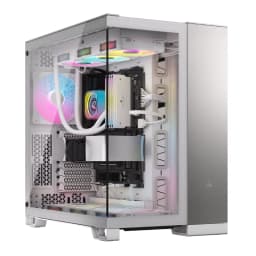CORSAIR CASE 6500X TEMPERED GLASS MID-TOWER, WHITE/SATIN GRAY ALUMINUM