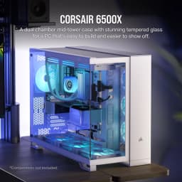 CORSAIR CASE 6500X TEMPERED GLASS MID-TOWER, WHITE