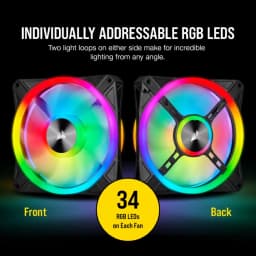 CORSAIR iCUE QL140 RGB 140mm PWM Dual Fan Kit with Lighting Node CORE