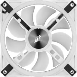 CORSAIR iCUE QL120 RGB 120mm PWM White Fan — Triple Fan Kit with Lighting Node CORE