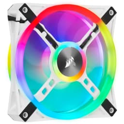 CORSAIR iCUE QL120 RGB 120mm PWM White Fan — Triple Fan Kit with Lighting Node CORE