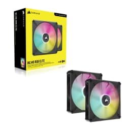 CORSAIR iCUE ML140 RGB ELITE Premium 140mm PWM Magnetic Levitation Fan — Dual Fan Kit with iCUE Lighting Node CORE