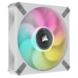 CORSAIR iCUE ML120 RGB ELITE Premium 120mm PWM Magnetic Levitation Fan — White Triple Fan Kit with iCUE Lighting Node CORE