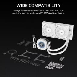 CORSAIR NAUTILUS 240 RS LCD Liquid CPU Cooler - White