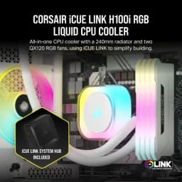CORSAIR iCUE LINK H100i RGB AIO Liquid CPU Cooler - White