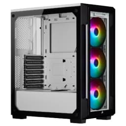 CORSAIR iCUE 220T RGB Tempered Glass Mid-Tower Smart Case — White