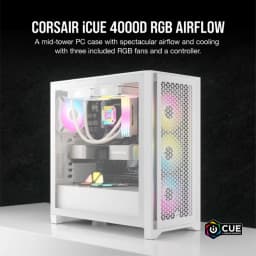 CORSAIR iCUE 4000D RGB AIRFLOW Mid-Tower Case, True White