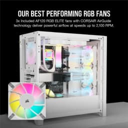 CORSAIR iCUE 4000D RGB AIRFLOW Mid-Tower Case, True White
