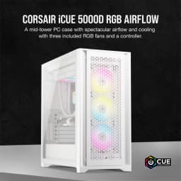 CORSAIR iCUE 5000D RGB AIRFLOW Mid-Tower Case, True White