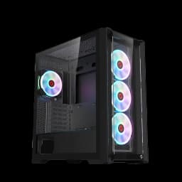 GAMEON Vortex Midnight Series Mid Tower Gaming Case - Black
