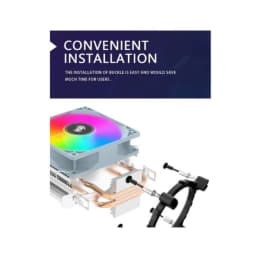 Aigo ICE 200 PRO RGB Air CPU Cooler with PWM Control, Supports Latest Intel: 1700 AMD: AM5, 2* Copper Heat Pipes, Up to 1800 RPM Fan Speed, TDP 95W, 7 blade Fans, 42CFM Air Volume -CPU cooler