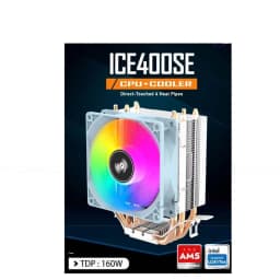 Aigo ICE400SE RGB Air CPU Cooler with PWM Control, Supports Latest Intel: 1700 AMD: AM5, 4* Copper Heat Pipes, Up to 1800 RPM Fan Speed, TDP 160W, 7 blade Fans, 42CFM Air Volume -CPU cooler
