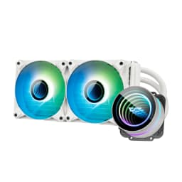 Darkflash Twister DX240 V2.6 ARG CPU Liquid Cooler, Latest Intel & AMD Support, 1800 RPM, Water Pump Infinity Mirror With 360 Degree Rotation, Low Noise 32dba - WHITE