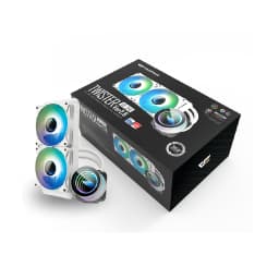 Darkflash Twister DX240 V2.6 ARG CPU Liquid Cooler, Latest Intel & AMD Support, 1800 RPM, Water Pump Infinity Mirror With 360 Degree Rotation, Low Noise 32dba - WHITE