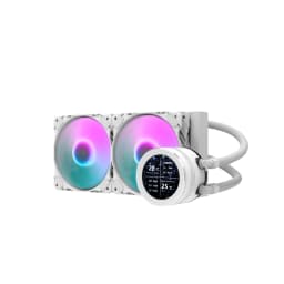 Darkflash DN240S-240mm AIO Liquid CPU Cooler, Customizable 2.1 inch LCD Display, 120mm*2 ARGB PWM Fans, Supports latest LGA 1700,1200,115X, AM5/AM4/AM3 Sockets - WHITE