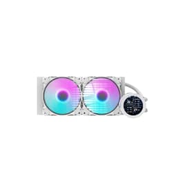 Darkflash DN240S-240mm AIO Liquid CPU Cooler, Customizable 2.1 inch LCD Display, 120mm*2 ARGB PWM Fans, Supports latest LGA 1700,1200,115X, AM5/AM4/AM3 Sockets - WHITE