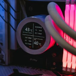 Darkflash DN240S-240mm AIO Liquid CPU Cooler, Customizable 2.1 inch LCD Display, 120mm*2 ARGB PWM Fans, Supports latest LGA 1700,1200,115X, AM5/AM4/AM3 Sockets - WHITE