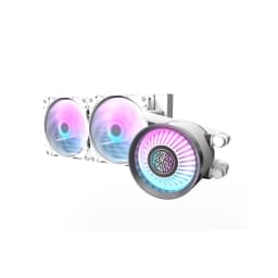 Darkflash Nebula DN240 Liquid Cooler: 240mm Radiator, 800–1800 RPM, =30 dBA, ARGB Sync Compatibility - WHITE