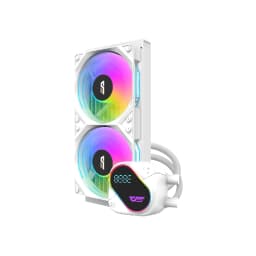 DO240 ARGB Cooler: 240mm radiator, dual 120mm fans, fan speed 800-2100 RPM, airflow 68.76 CFM, max noise 36 dBA  - WHITE