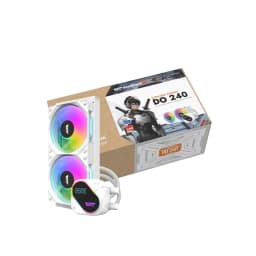DO240 ARGB Cooler: 240mm radiator, dual 120mm fans, fan speed 800-2100 RPM, airflow 68.76 CFM, max noise 36 dBA  - WHITE