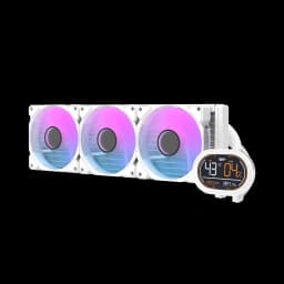DarkFlash DH360D All-in-One 360mm Liquid CPU Cooler CPU support socket LGA 115x / 1200 / 1700 AMD AM5 / AM4 / AM3 , Comes with LCD Magnetic display - WHITE