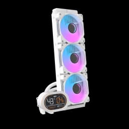 DarkFlash DH360D All-in-One 360mm Liquid CPU Cooler CPU support socket LGA 115x / 1200 / 1700 AMD AM5 / AM4 / AM3 , Comes with LCD Magnetic display - WHITE