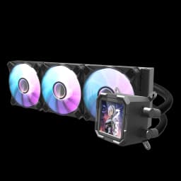 Darkflash DV360S-360mm AIO ARGB Liquid CPU Cooler, Customizable 320*320px Magnetic LCD Display, 120*3mm ARGB PWM Fans, Supports up to latest LGA 1700 - BLACK