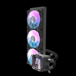 Darkflash DV360S-360mm AIO ARGB Liquid CPU Cooler, Customizable 320*320px Magnetic LCD Display, 120*3mm ARGB PWM Fans, Supports up to latest LGA 1700 - BLACK