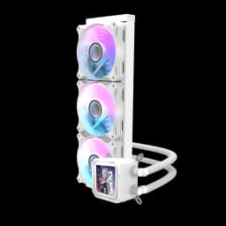 Darkflash DV360S-360mm AIO ARGB Liquid CPU Cooler, Customizable 320*320px Magnetic LCD Display, 120*3mm ARGB PWM Fans, Supports up to latest LGA 1700 - WHITE