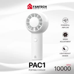 Fantech Portable Cooler PAC1 Mini Fan   Handheld Fan Rechargeable & Adjustable Speed 1000RPM - WHITE