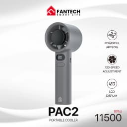 Fantech Portable Cooler PAC2 Mini Fan Handheld Fan Rechargeable and Adjustable Speed 11500 RPM - Grey