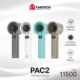 Fantech Portable Cooler PAC2 Mini Fan Handheld Fan Rechargeable and Adjustable Speed 11500 RPM - Grey
