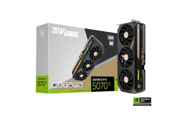 ZOTAC GAMING GeForce RTX 5070 Ti SOLID OC - Gaming PC Component | High Performance Hardware