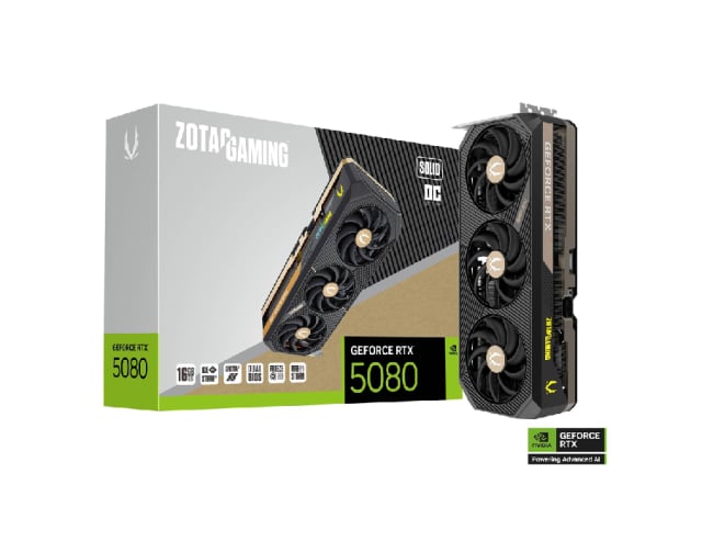 ZOTAC GAMING GeForce RTX 5080 SOLID OC - Gaming PC Component | High Performance Hardware