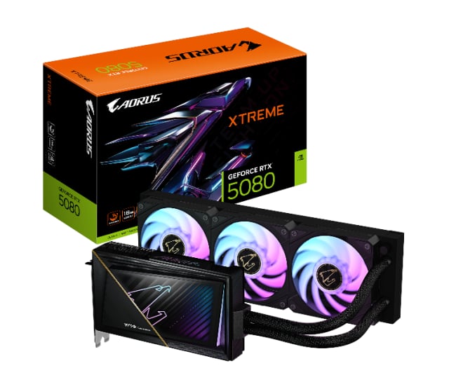 AORUS GeForce RTX™ 5080 XTREME WATERFORCE 16G - Gaming PC Component | High Performance Hardware
