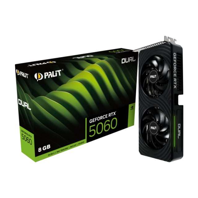 PALIT GeForce RTX 5060 Dual 8GB GDDR7 GPU - Gaming PC Component | High Performance Hardware