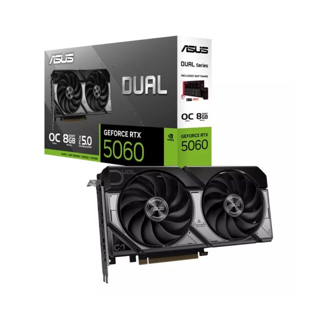 ASUS Dual GeForce RTX™ 5060 8GB GDDR7 OC Edition- Black - Gaming PC Component | High Performance Hardware