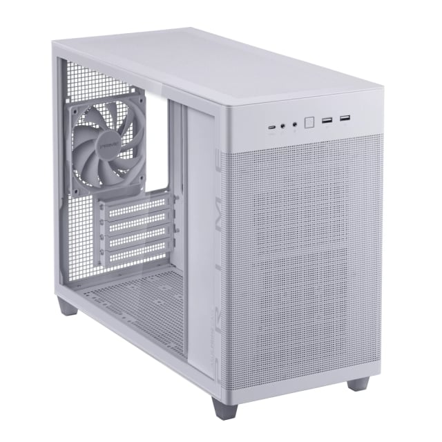 ASUS Prime AP201 Tempered Glass MicroATX Gaming Case - White - Gaming PC Component | High Performance Hardware