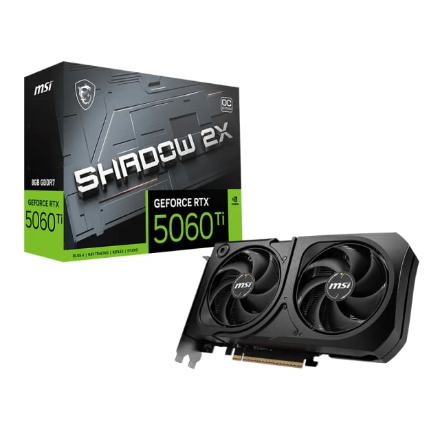 MSI GeForce RTX™ 5060 Ti 8G SHADOW 2X OC PLUS - Gaming PC Component | High Performance Hardware