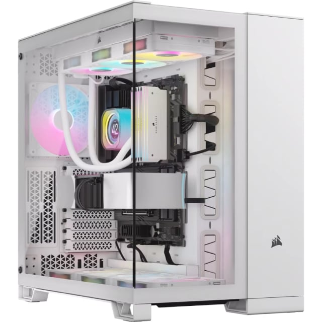 CORSAIR CASE 6500X TEMPERED GLASS MID-TOWER, WHITE - Gaming PC Component | High Performance Hardware