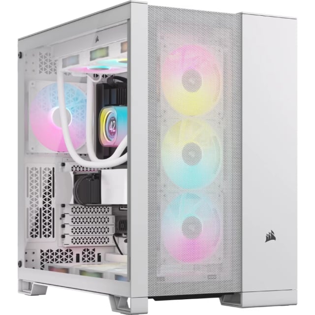 CORSAIR CASE 6500D AIRFLOW TEMPERED GLASS MID-TOWER, WHITE - Gaming PC Component | High Performance Hardware