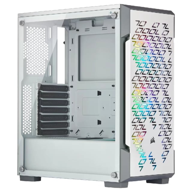 CORSAIR iCUE 220T RGB Airflow Tempered Glass Mid-Tower Smart Case — White - Gaming PC Component | High Performance Hardware