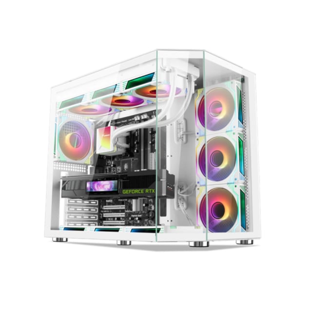 XANDER Crystal WHITE , E-ATX - WCA0443 - Gaming PC Component | High Performance Hardware