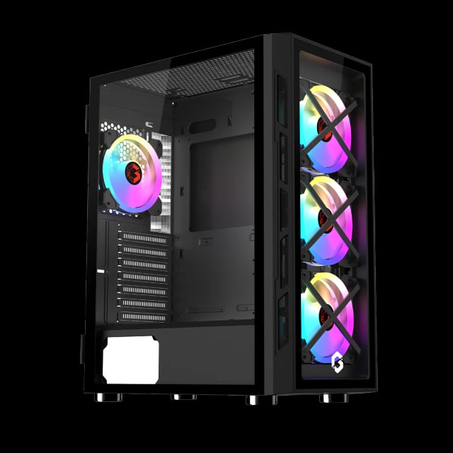GAMEON TRIDENT III Mid Tower Gaming Case (Fixed ARGB) 4 Fans - Gaming PC Component | High Performance Hardware
