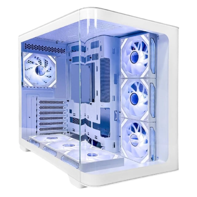 Tortox Curvo ATX Computer Case White - Gaming PC Component | High Performance Hardware