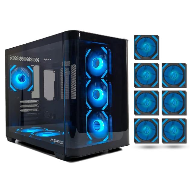 Tortox Curvo ATX Computer Case Black - Gaming PC Component | High Performance Hardware