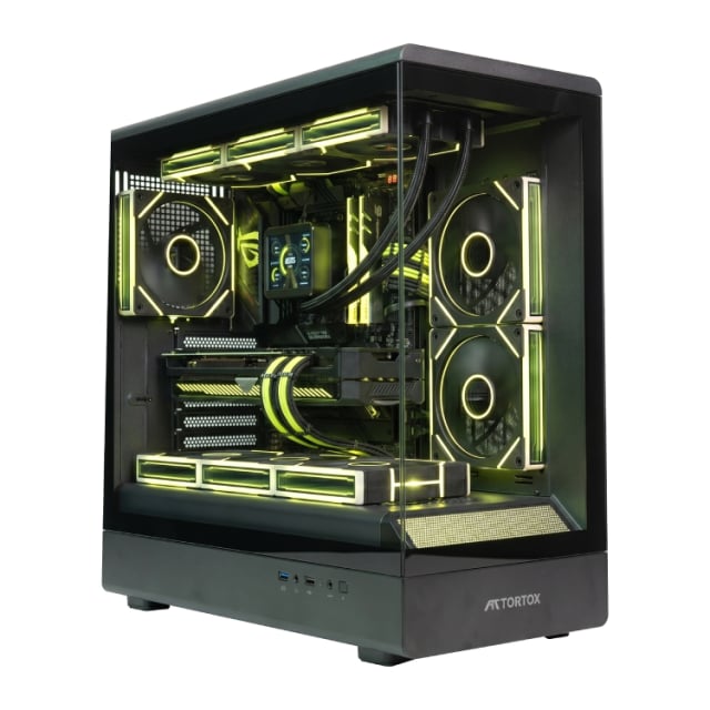 Tortox Vetra ATX Gaming PC Case with ARGB Panel Strip and 6 ARGB Turbo Fans - Black - Gaming PC Component | High Performance Hardware